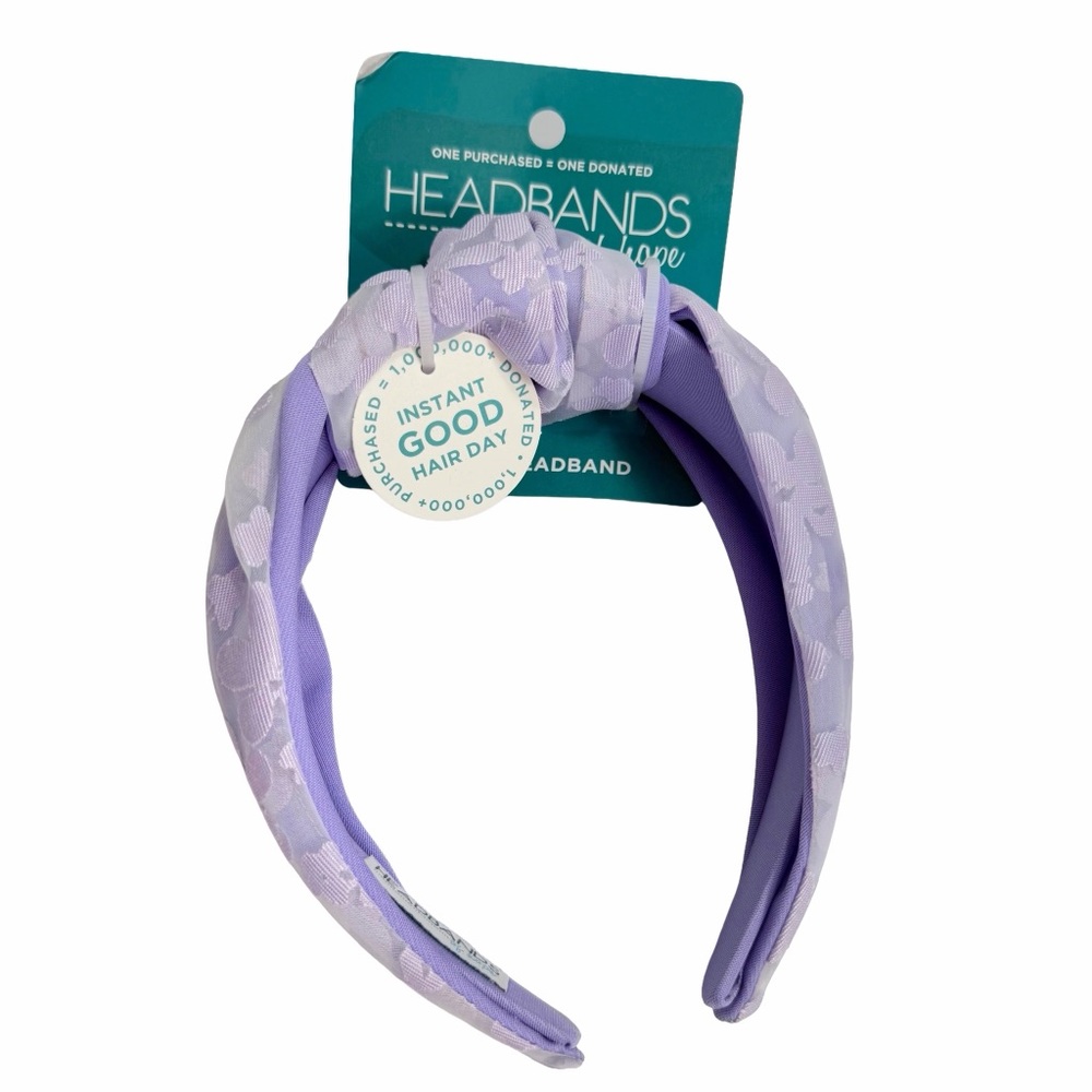 Headbands of Hope Knotted Women’s Headband Purple Floral Lace Mid Knot NWT